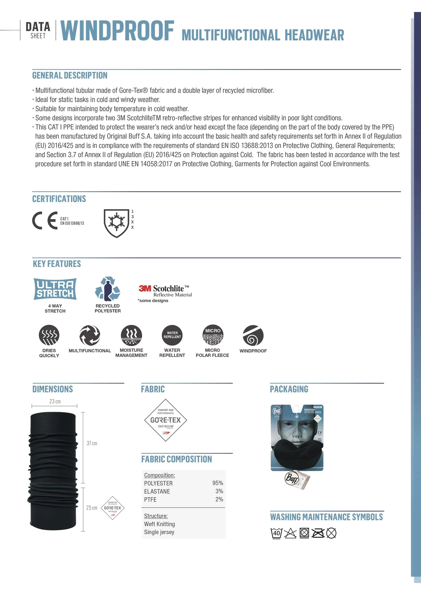 BUFF® Windproof Buff® - Camo Cash Multi - Afbeelding 2